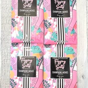 Bath Salt Onyx Bathhouse Fizzing Salts Set of 4 Champagne Wishes Honey Pear NEW